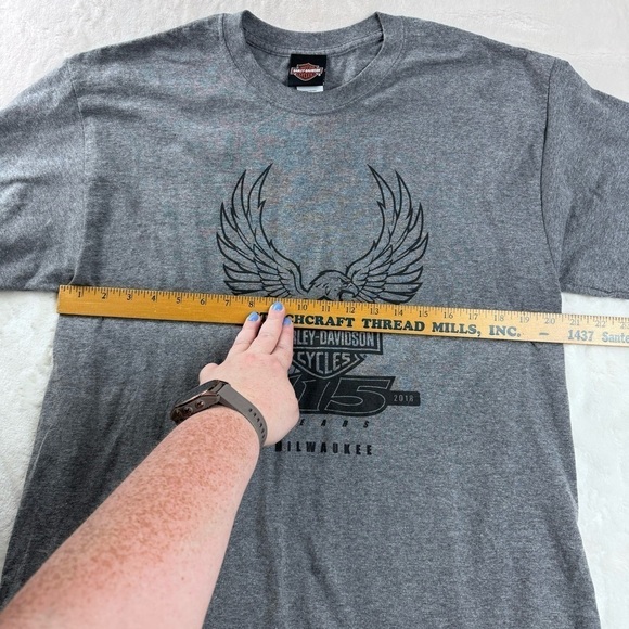 Harley-Davidson Tee Shirt Gray Large Unisex 115 years Anniversary - Picture 8 of 11